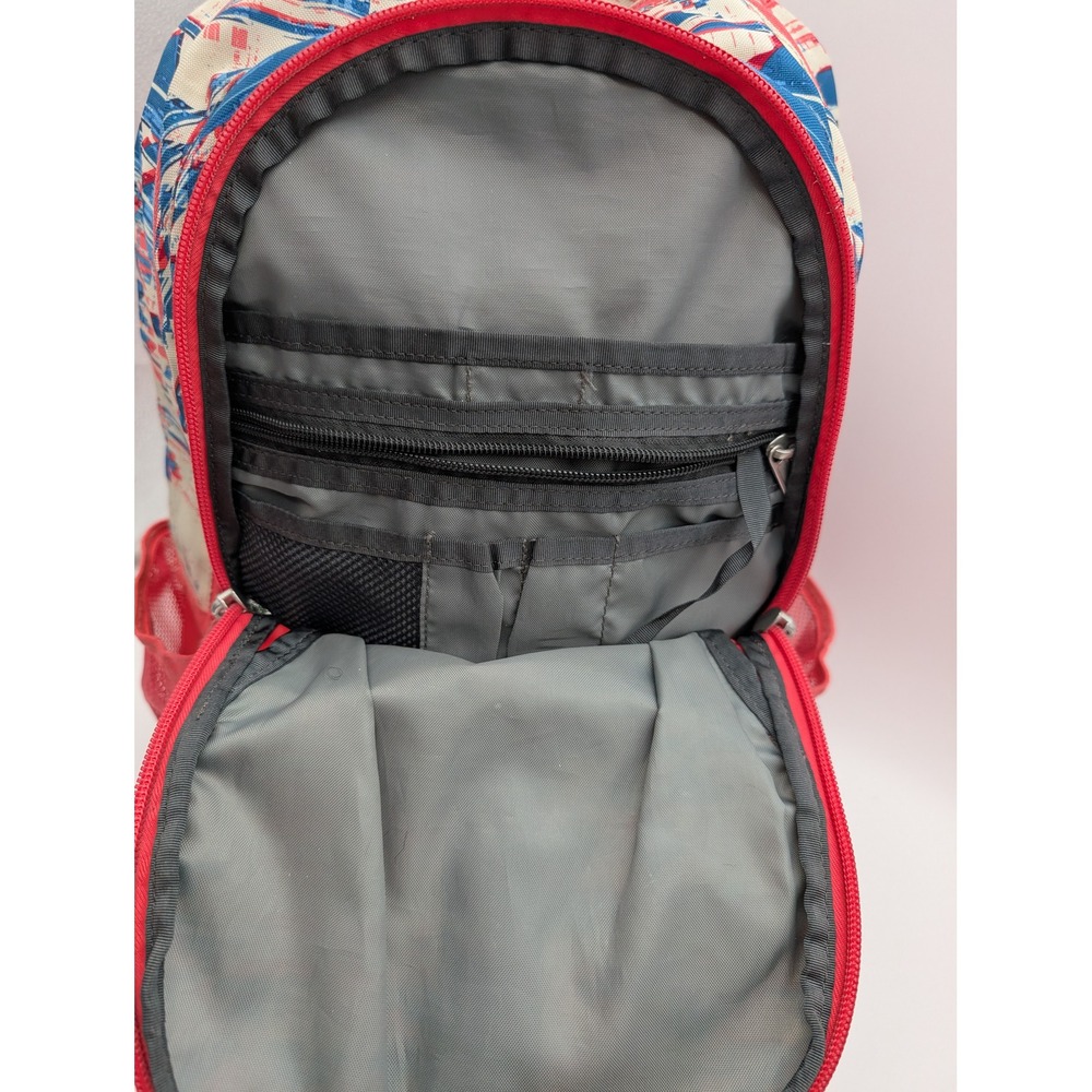 The North Face Jester Backpack Red Blue White Glitch Print Geometric Daypack - Picture 9 of 12